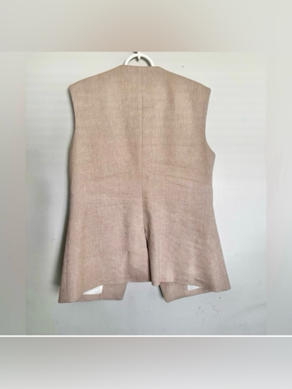 NWOT Veronica Beard Tamara Linen Blend Vest Sandalwood Melange Size 4. - Picture 9 of 12